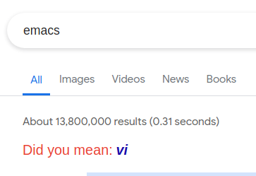 screenshot of googling Emacs