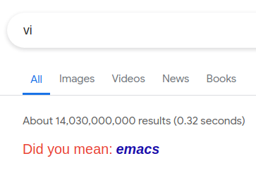 screenshot of googling Vi