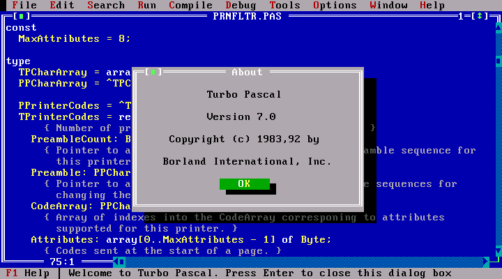 Turbo Pascal IDE