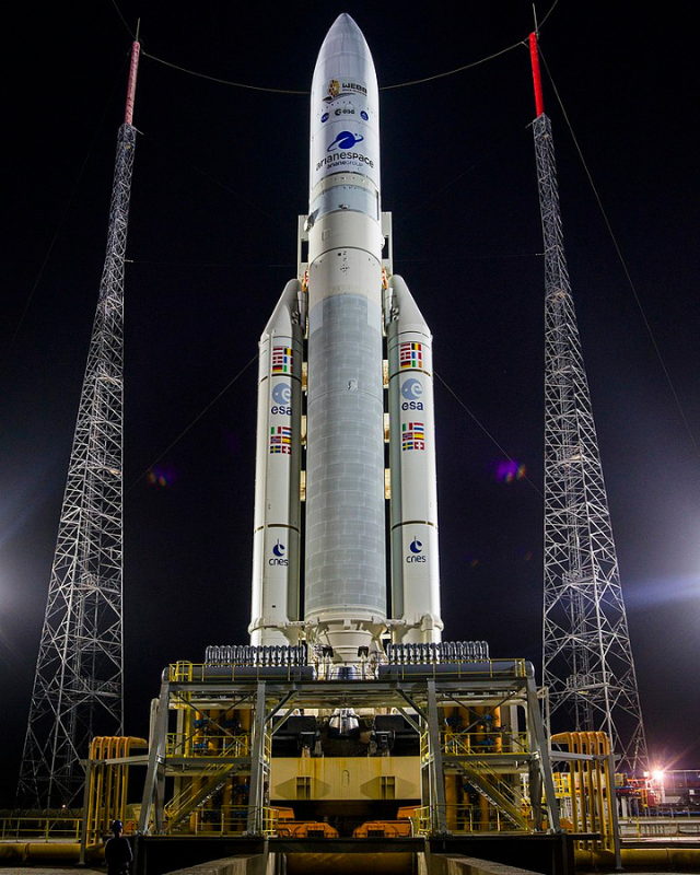 Ariane 5 rocket on launch station